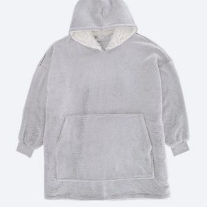 Grey Oversized Hoodie Blanket Wearable Blanket